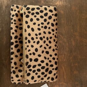 Leopard foldover clutch